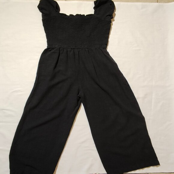 Abercrombie & Fitch Smocked Women's Small Cropped Jumpsuit - Picture 2 of 10